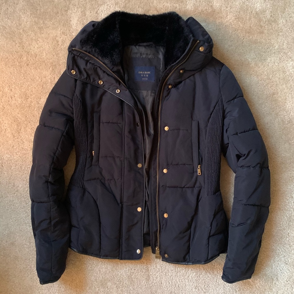Zara Black Puffer Jacket
